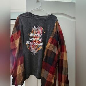 Handmade OOAK Upcycled t/flannel Hybrid